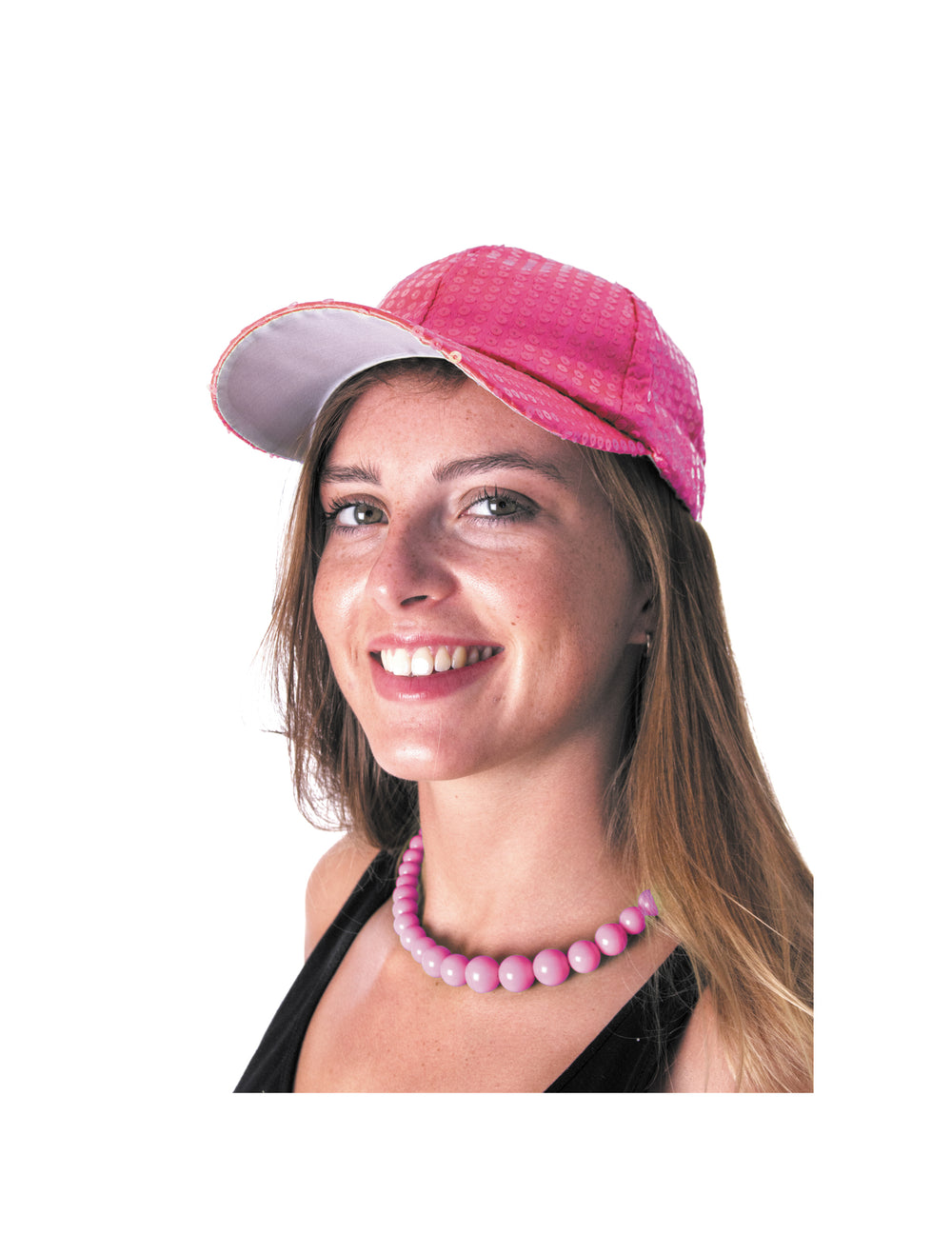 Vue portée du collier grosses perles pour adulte