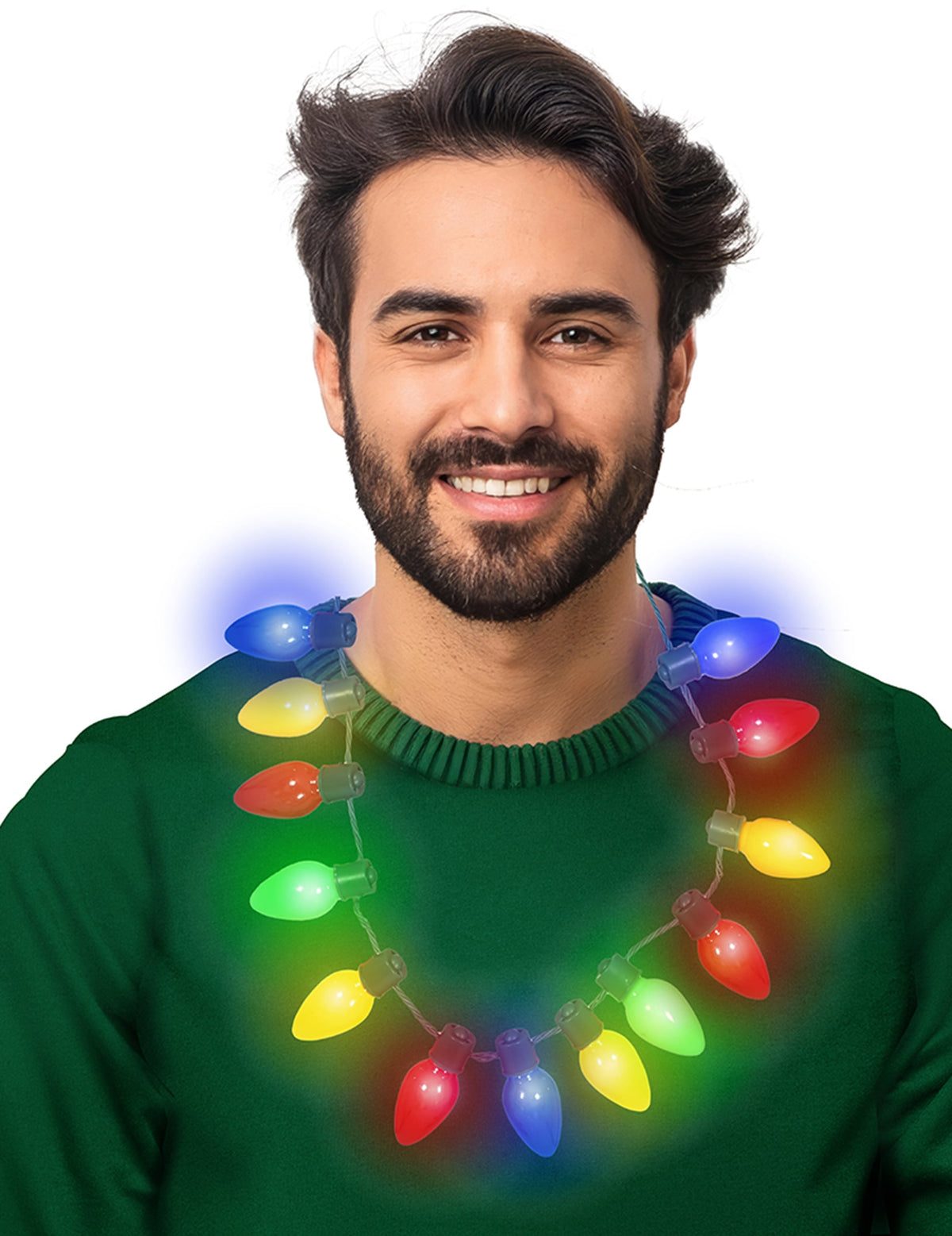 Vue de face du collier guirlande de Noël lumineuse