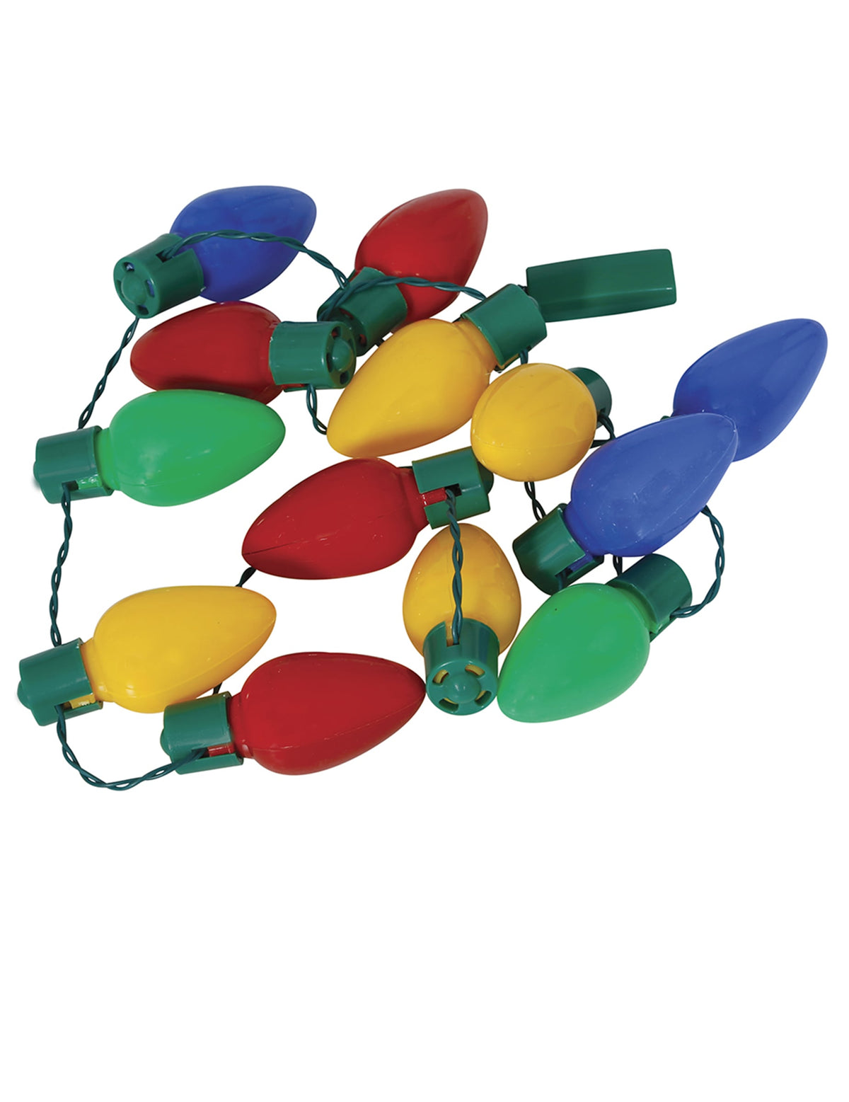 Gros plan sur les ampoules du collier guirlande de Noël lumineuse
