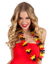 Collier Hawaï supporter Belgique pour adulte noir jaune et rouge