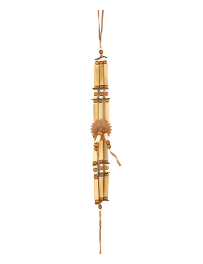 Ras de cou indien pour adulte beige et marron en bois