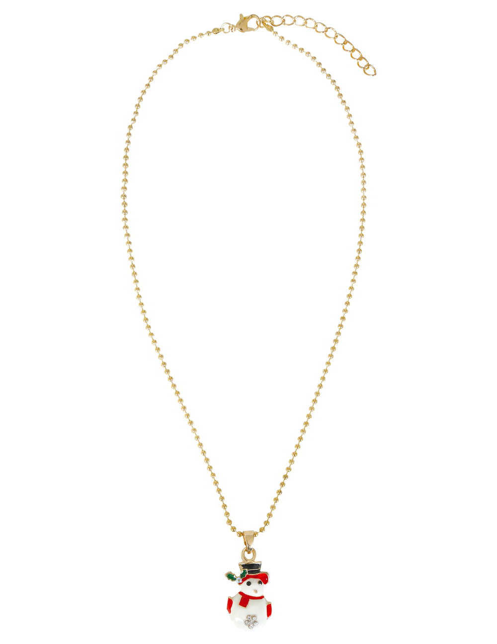 Vue d'ensemble du collier métallique bonhomme de neige de Noël