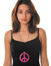 Collier pendentif peace pour adulte rose fluo