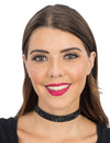 Gargantilha com strass pretos adulto