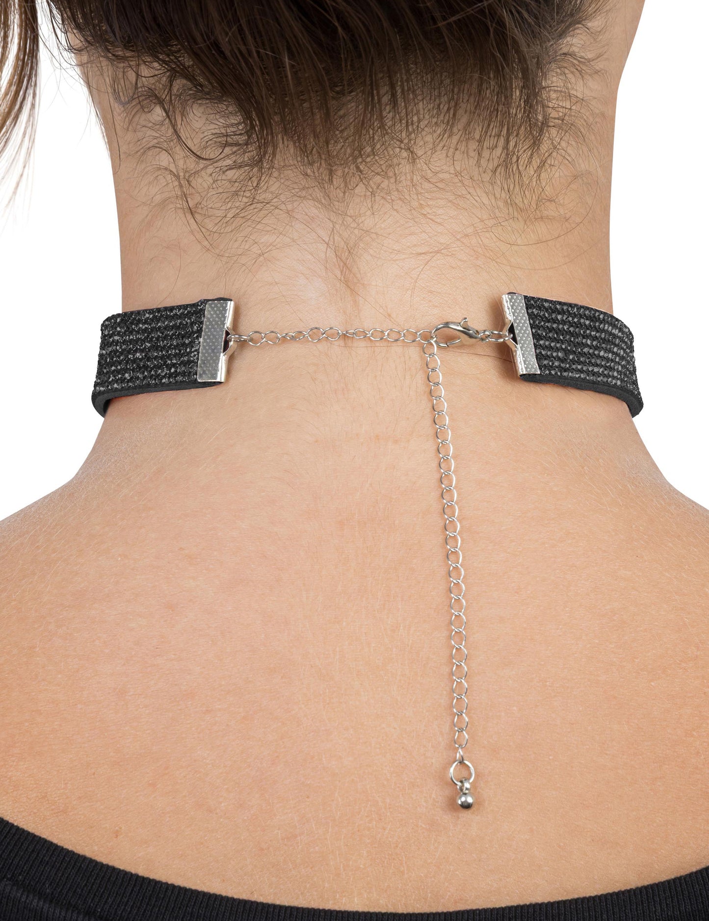 Gargantilha com strass pretos adulto