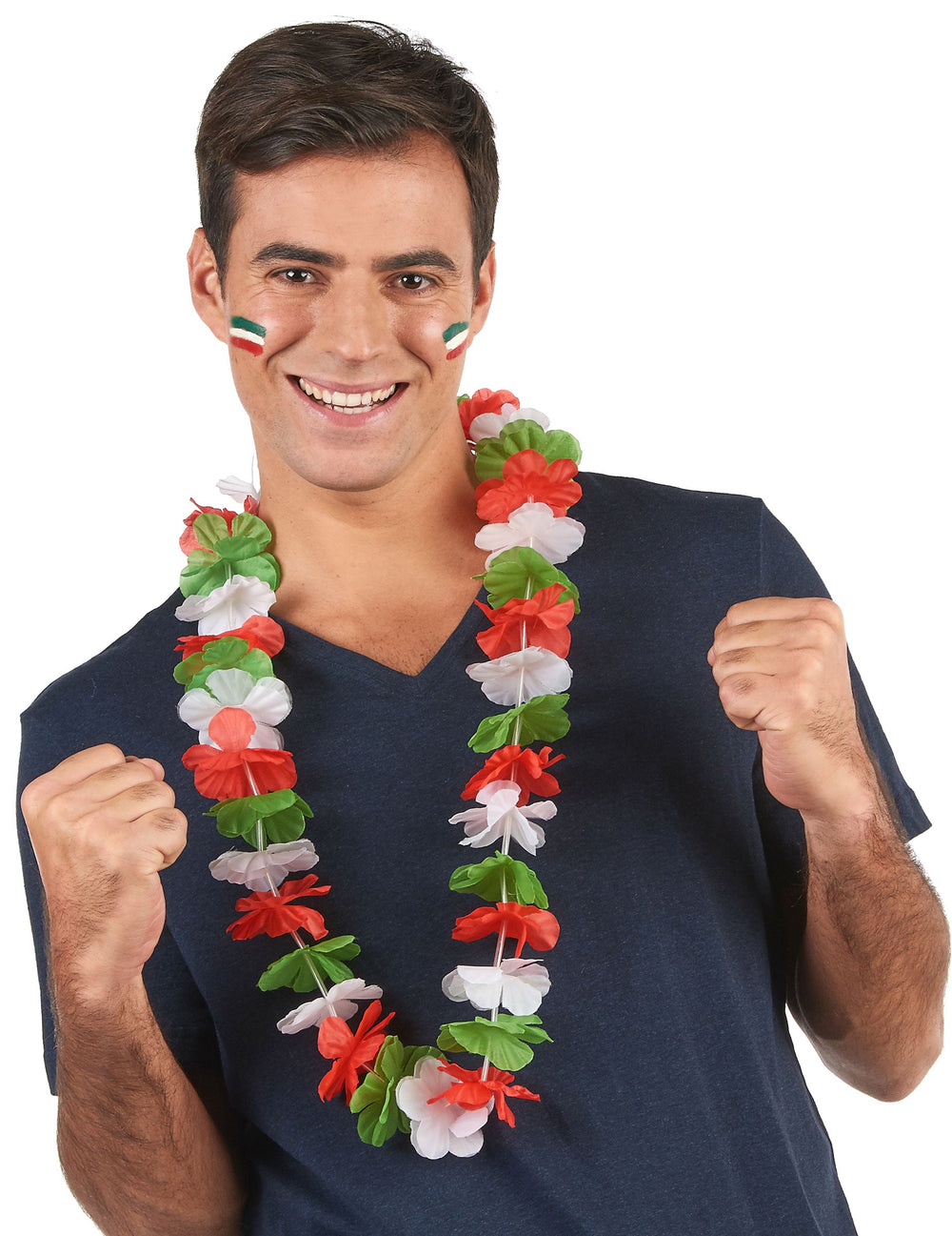 Mise en situation du collier supporter Italie pour adulte