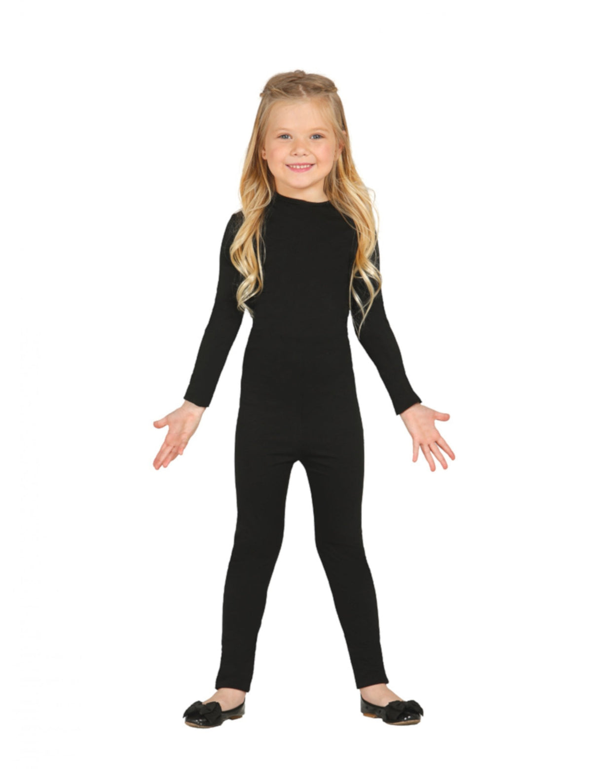 Combinaison justaucorps pour enfant noir à manches longues