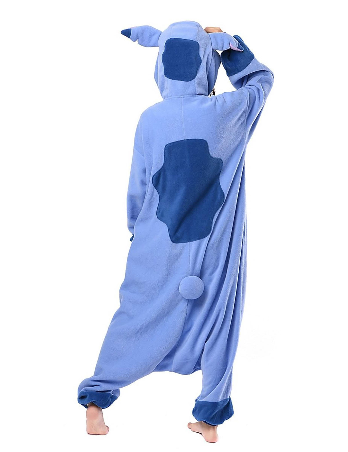 Vista de trás do fato de kigurumi Lilo e Stitch