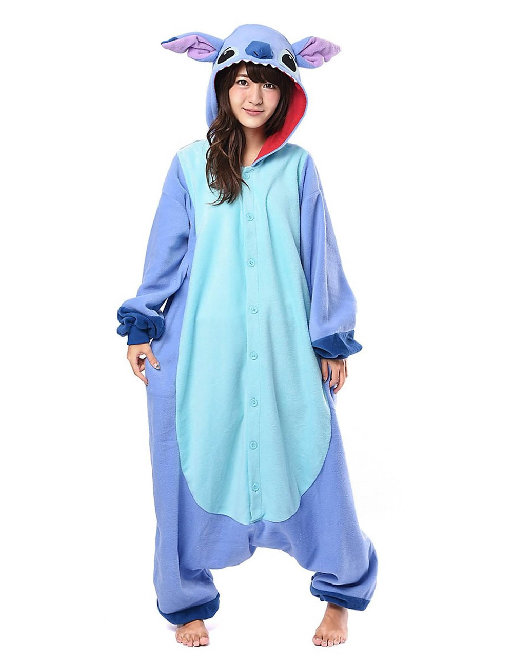 Fato kigurumi Lilo e Stitch para adulto azul e azul claro