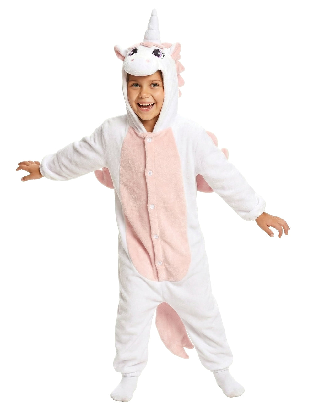 Vue de face de la combinaison licorne pour enfant