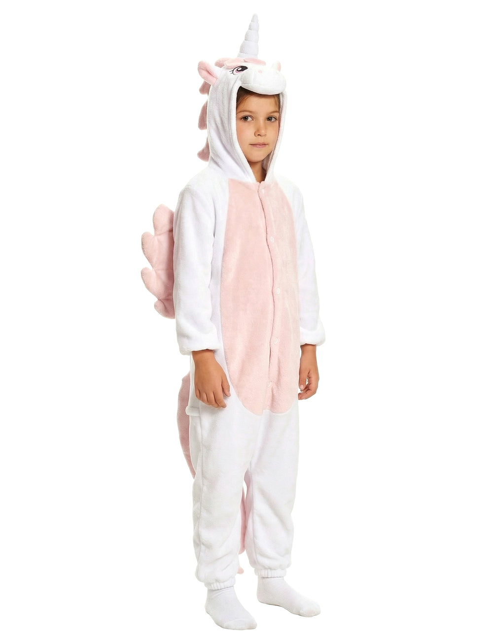 Vue de profil de la combinaison licorne pour enfant