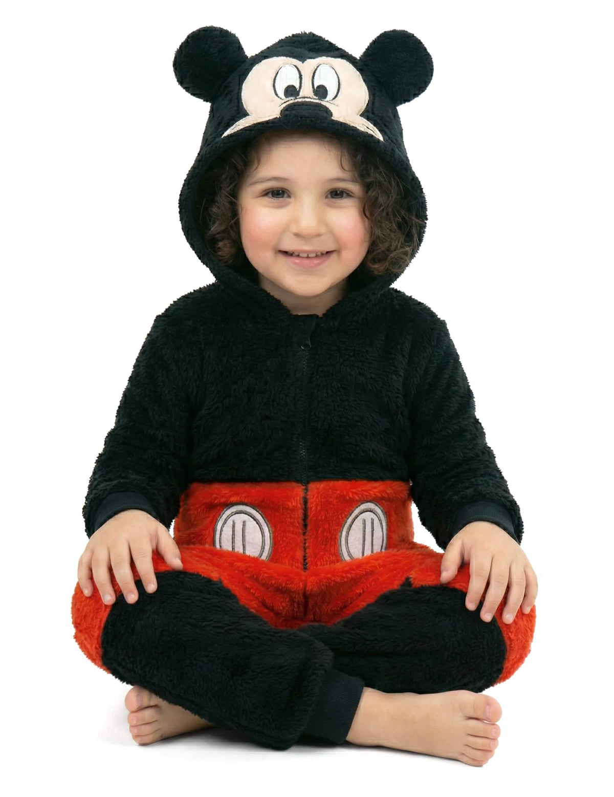Combinação Mickey™ para criança vermelha e preta com capuz com orelhas