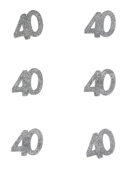Confettis anniversaire 40 ans pour fête argent pailleté
