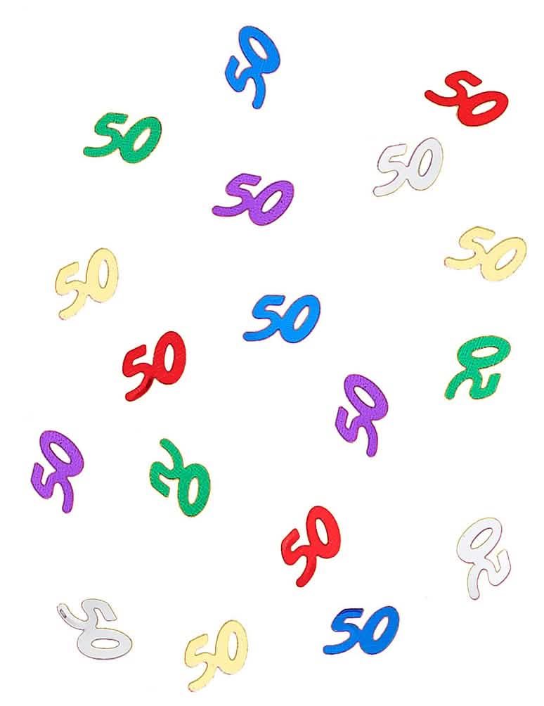 Confettis 50 anos para aniversário multicolores