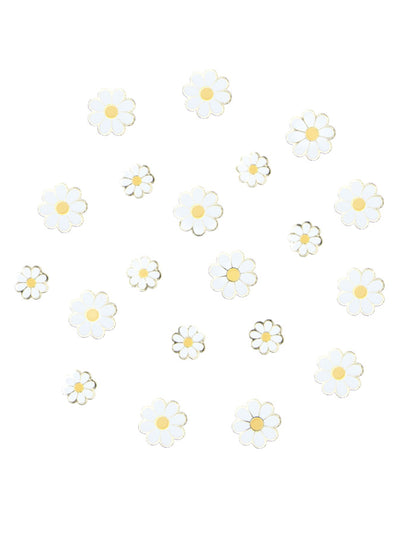 Confettis de table Marguerite pour décoration blancs et jaunes