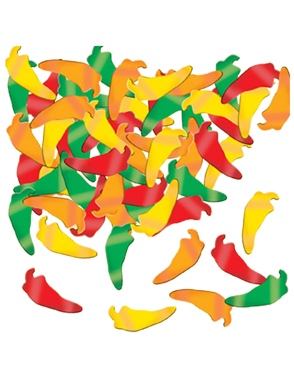 Confettis de table piments 34 grammes colorés rouges verts et jaunes