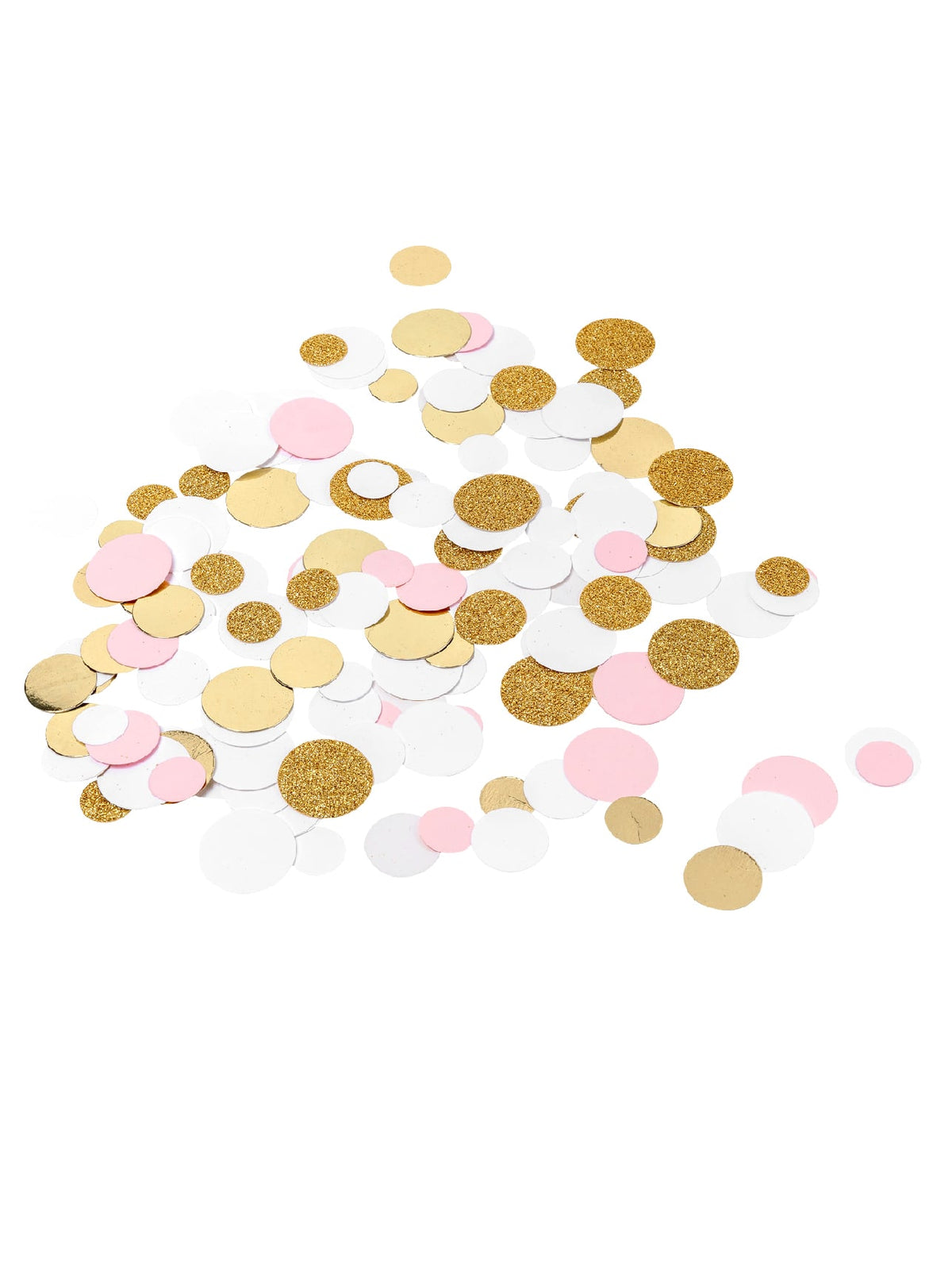 Confettis de table pour fête roses blancs et or métallisé pailleté