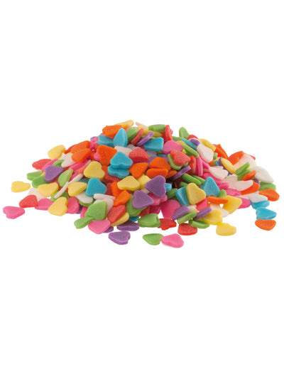 Confetes de açúcar corações multicoloridos 100 g, decorações comestíveis