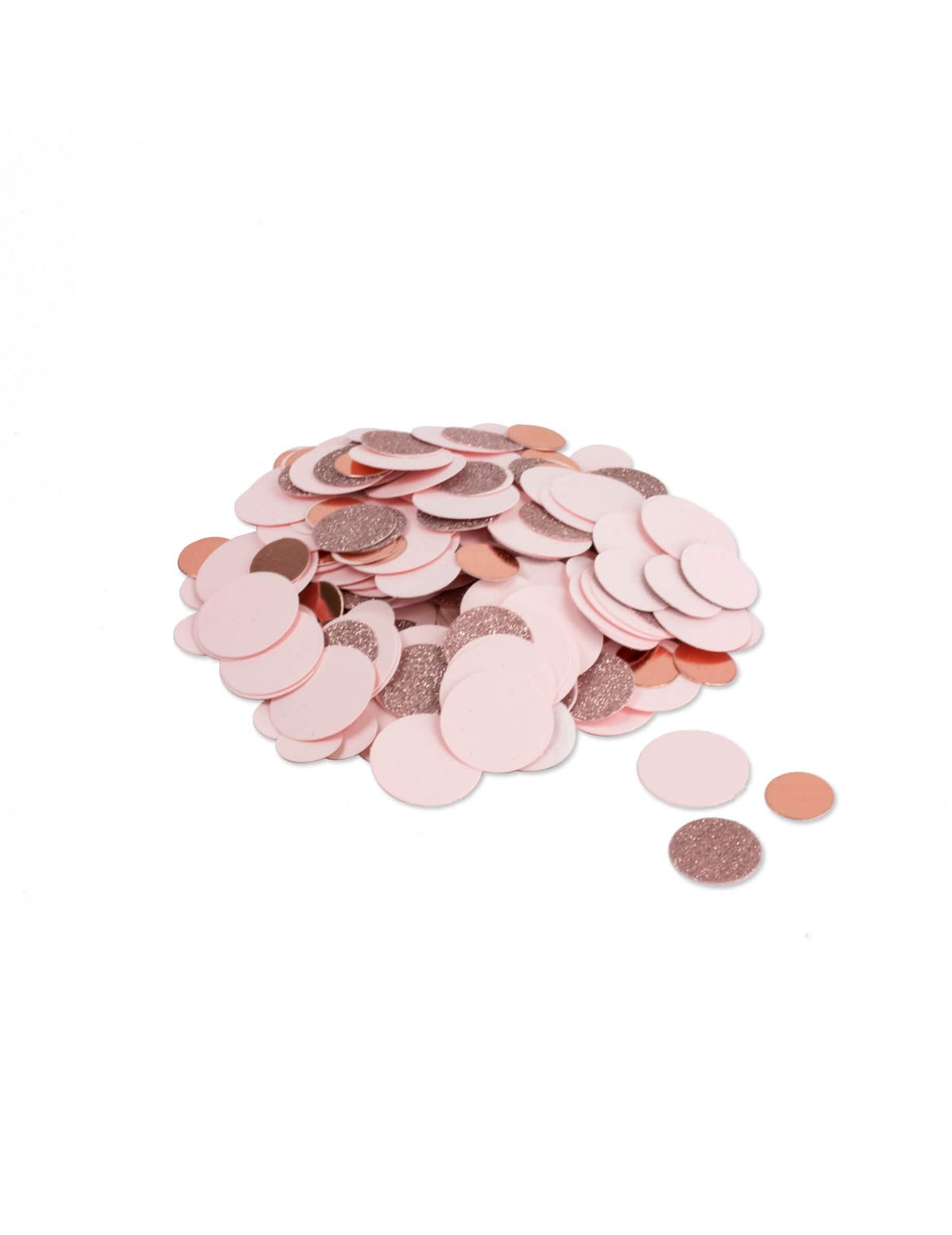 Confettis metalizados e com lantejoulas para festa ouro rosa e cor de rosa