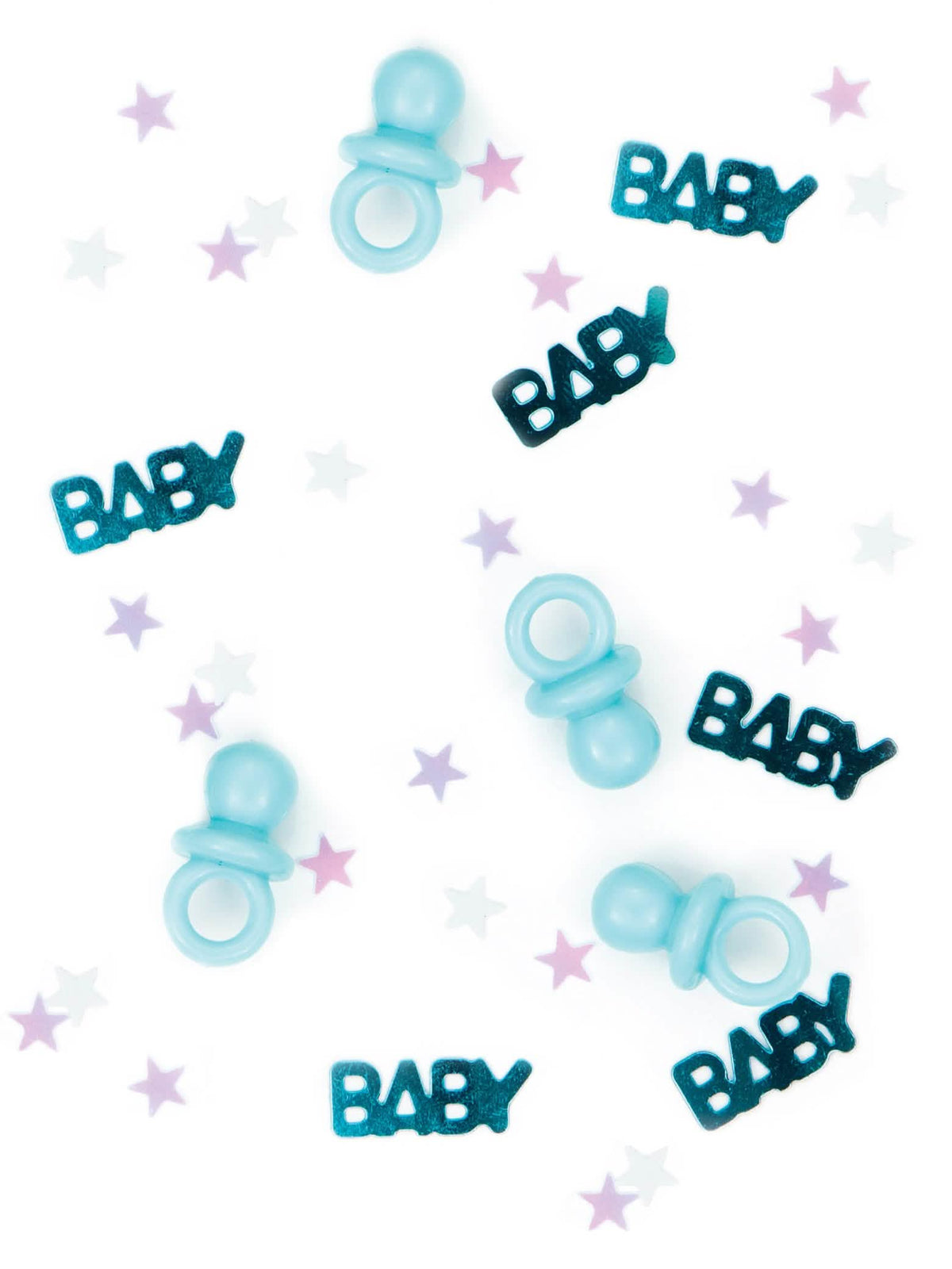Confettis tétine baby para baby shower azul