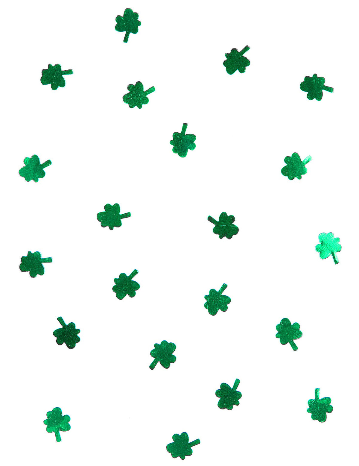 Confettis trèfles St Patrick pour décoration verts métallisés