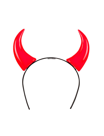 Vue de face du serre-tête cornes d'Halloween pour enfant