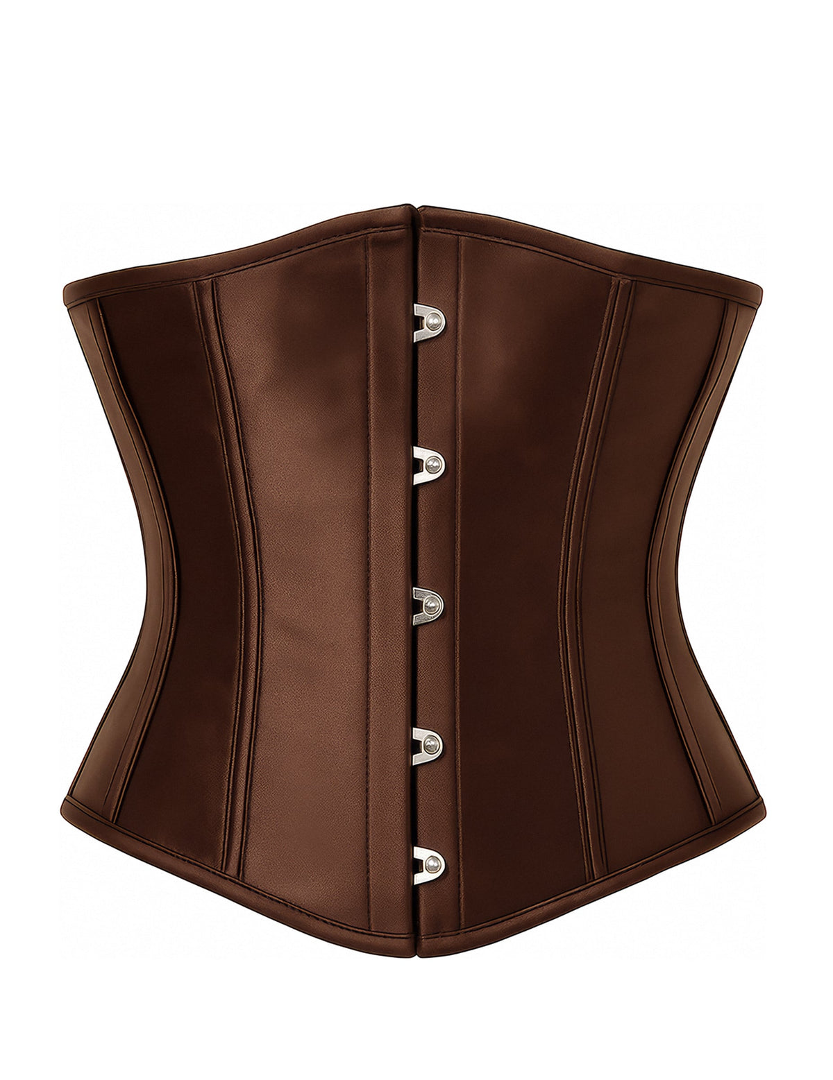 Détail de la fermeture à crochets du corset court pour femme