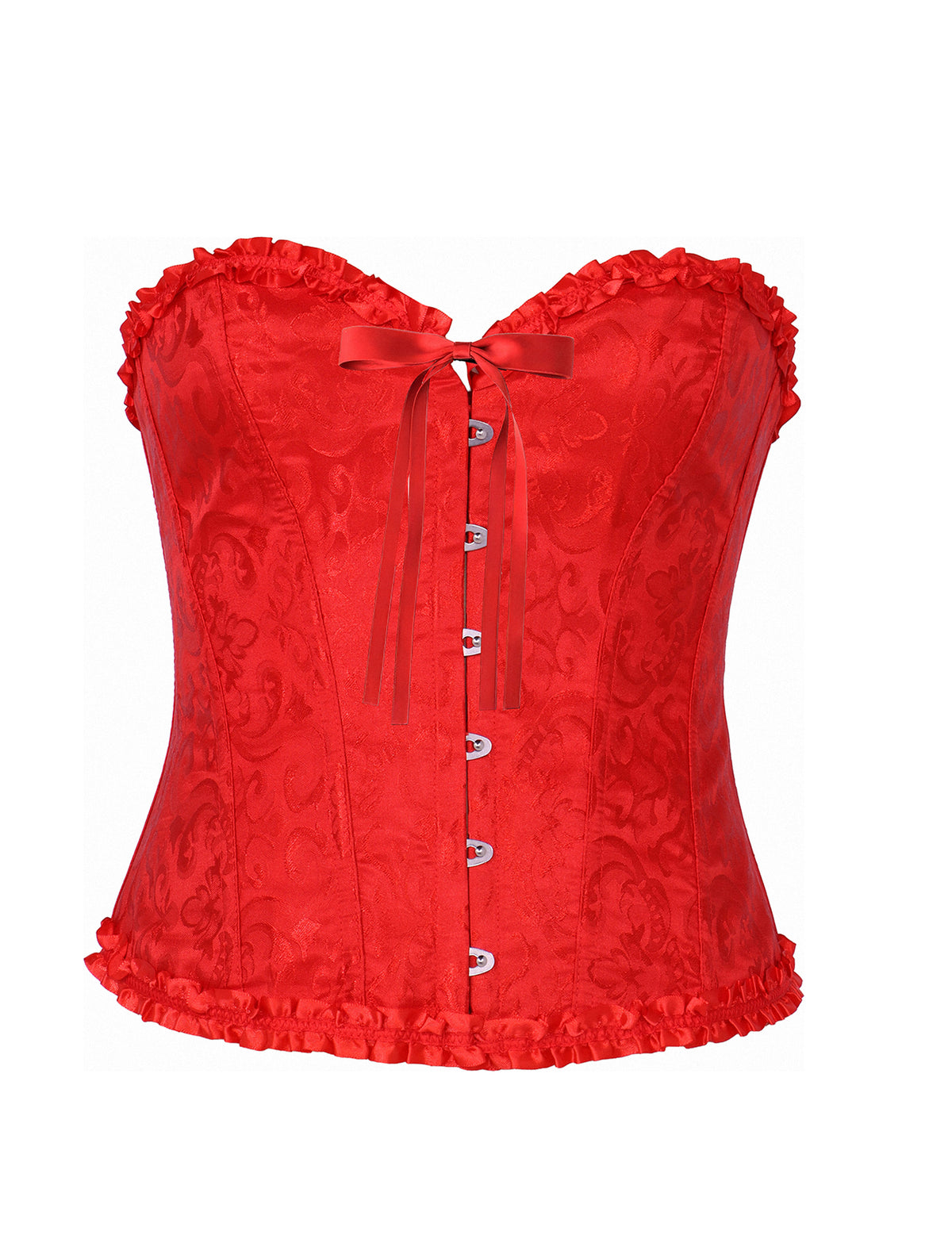 Espartilho vermelho com renda para mulher