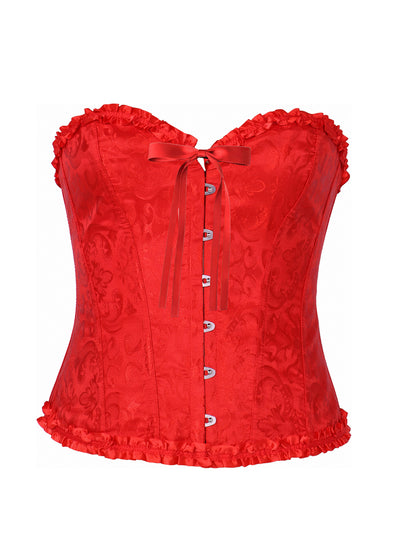 Espartilho vermelho com renda para mulher