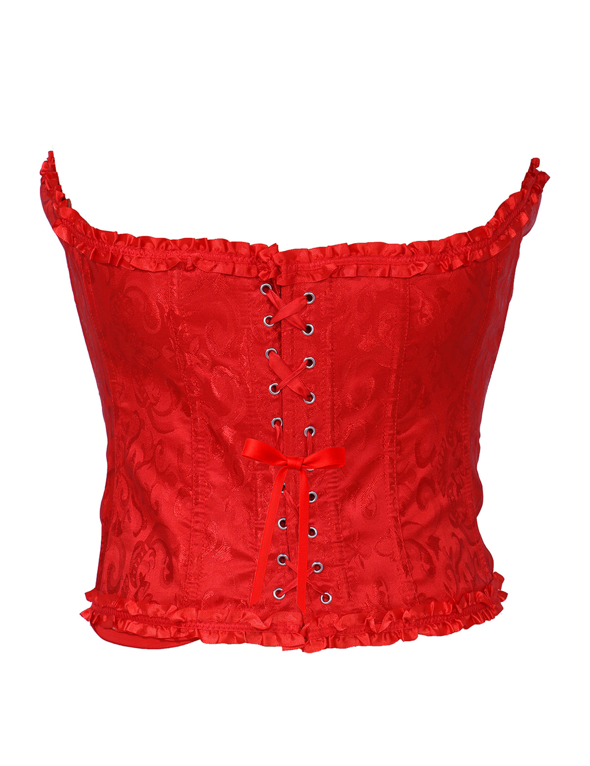 Espartilho vermelho com renda para mulher