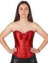 Corpete vermelho com atilhos para mulher