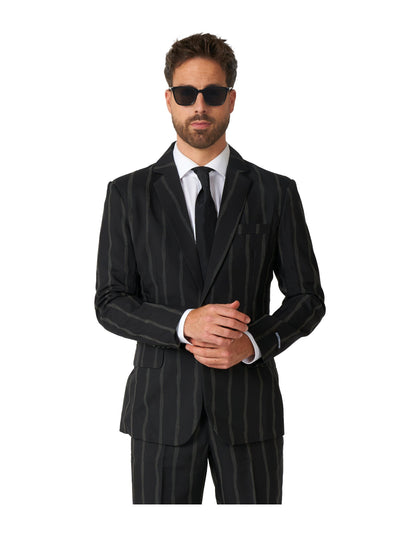 Gros plan de face du costume à rayures phosphorescentes Suitmeister