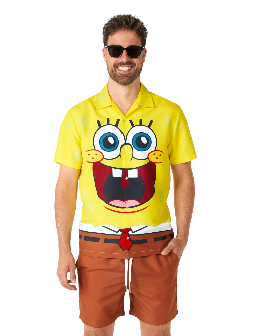 Costume d'été Bob l'Eponge pour adulte jaune et marron