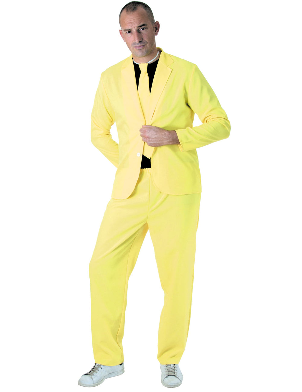 Costume fashion jaune fluo pour adulte avec cravate