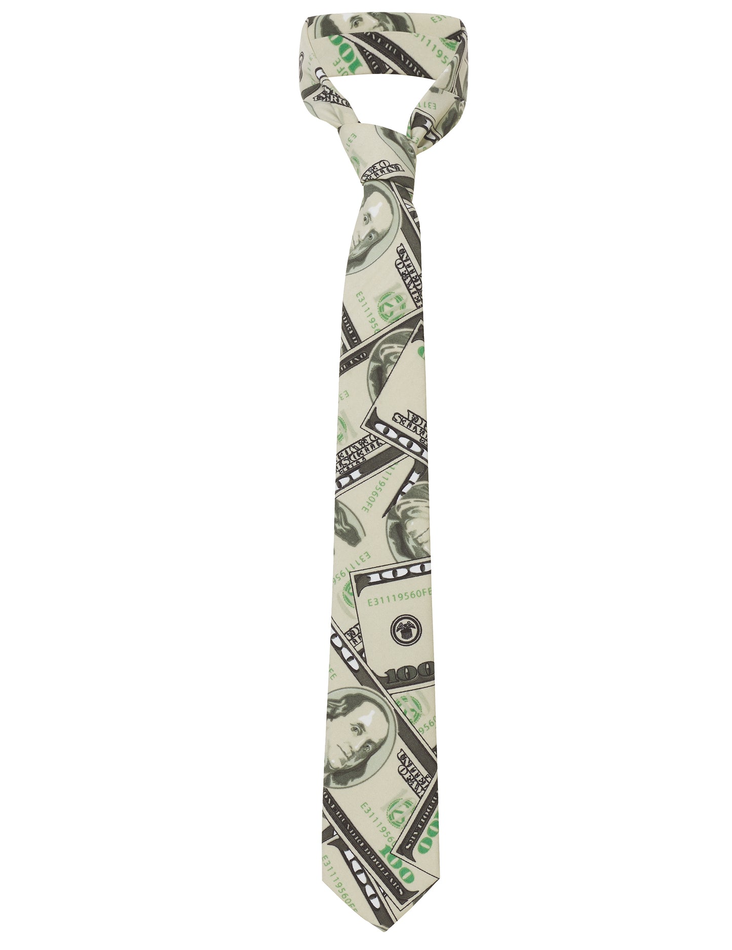 Cravate aux motifs de billets du costume Mr. Cashanova pour homme