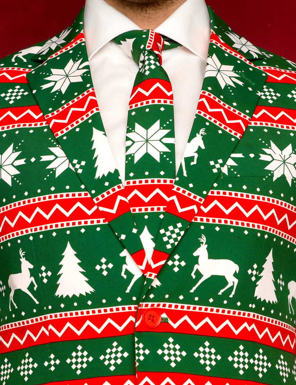Détail de la cravate et du col du costume Mr. Festive pour homme