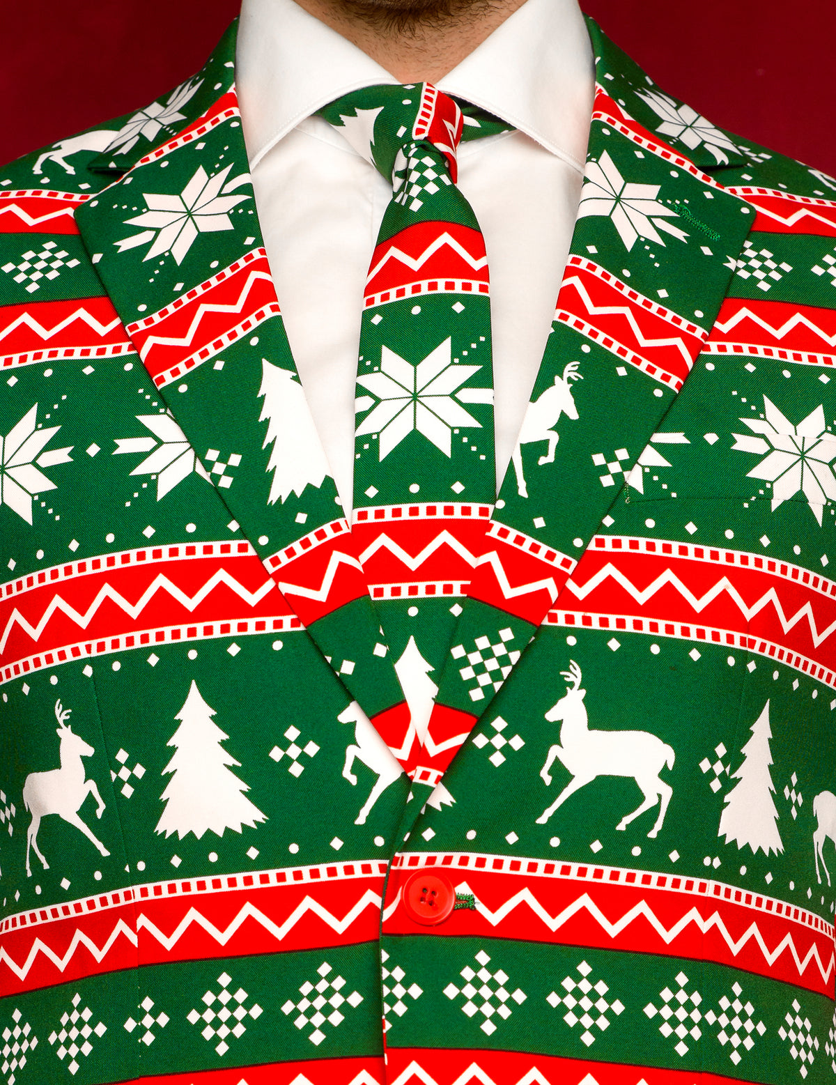 Détail de la cravate et du col du costume Mr. Festive pour homme