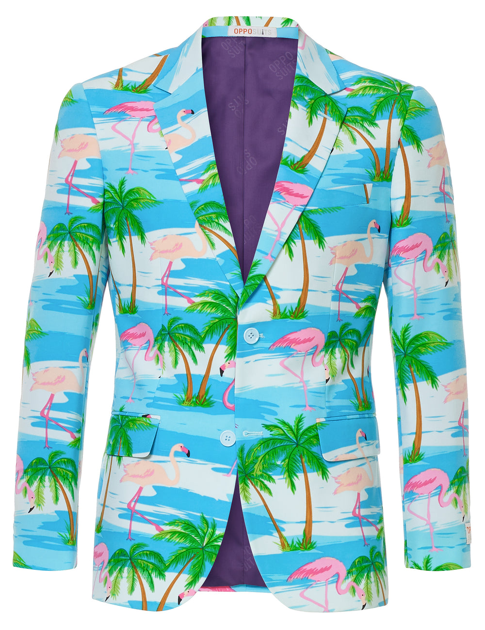 Vue de face de la veste du costume Mr. Flamingo pour homme