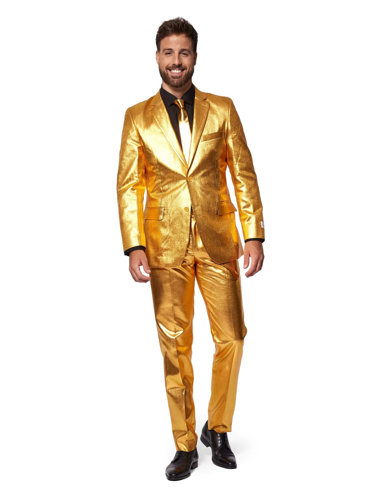 Fato Mr. Groovy Gold Opposuits para homem dourado brilhante