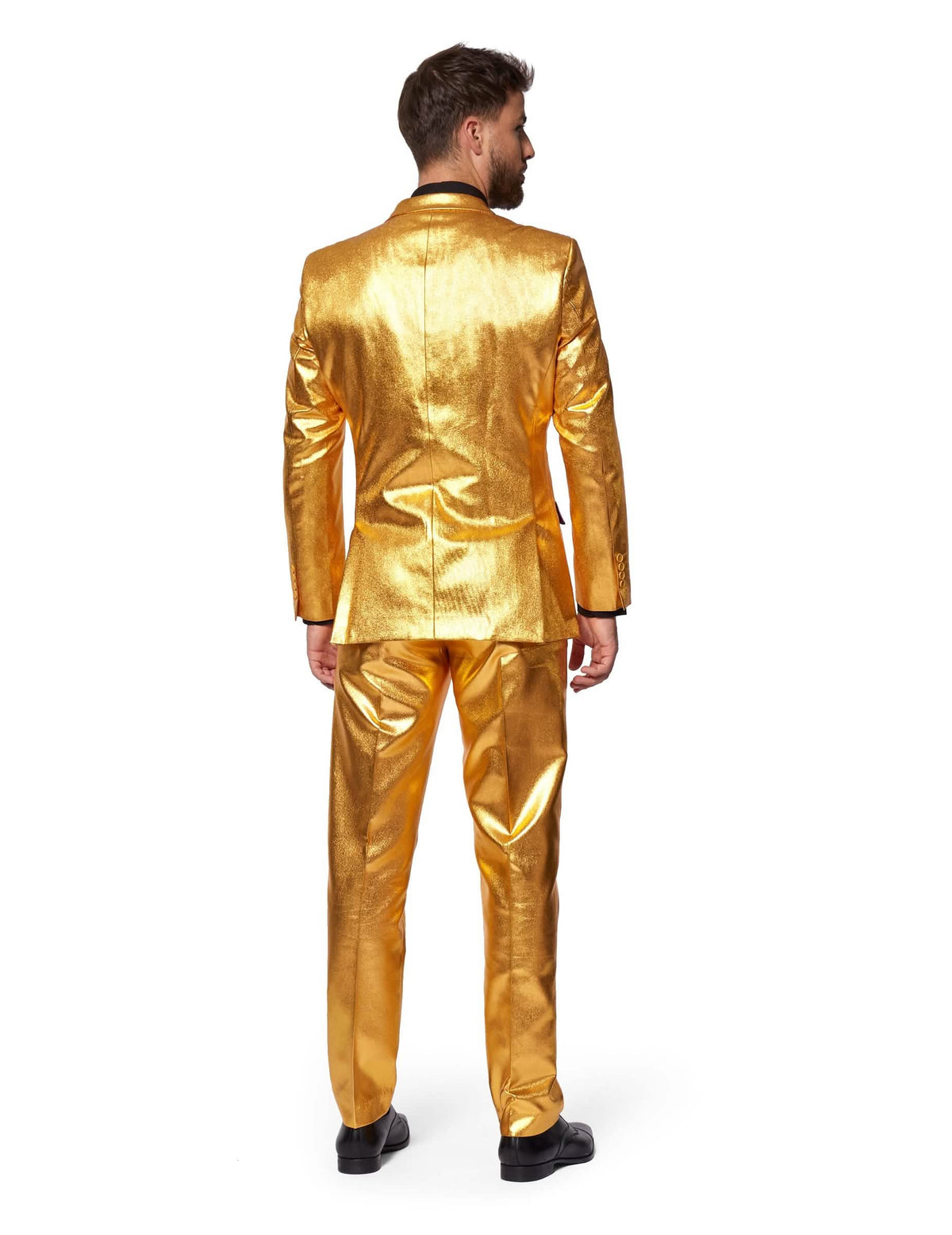 Vista de trás do fato Mr. Groovy Gold Opposuits para homem