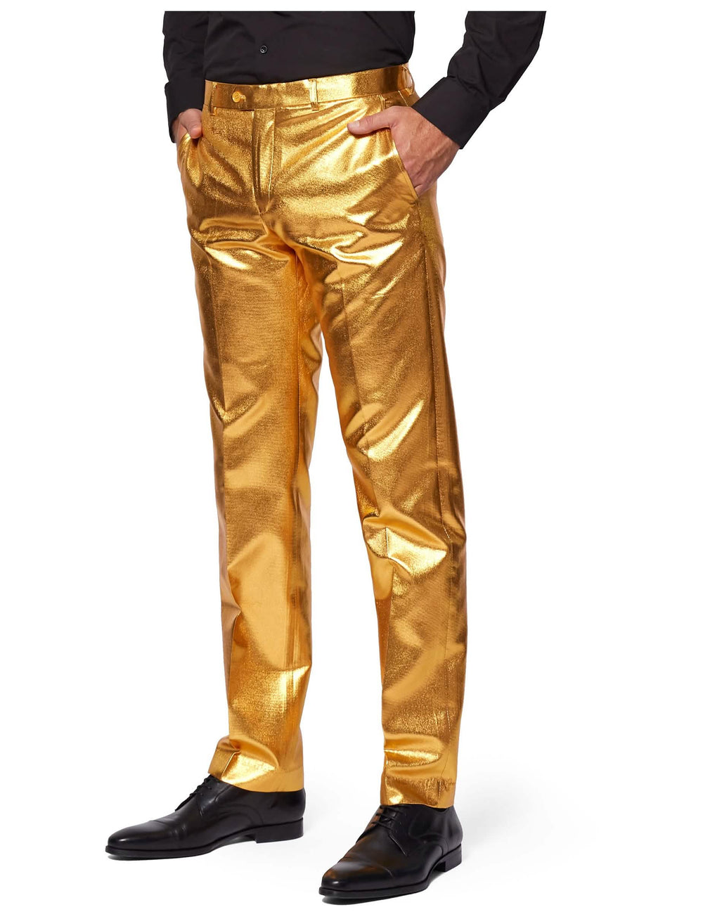 Detalhe das calças do fato Mr. Groovy Gold Opposuits para homem