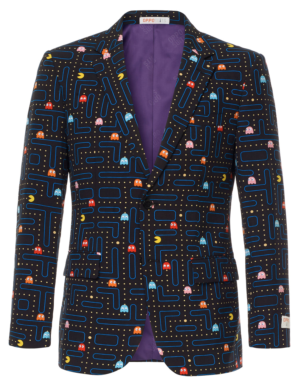 Vue de face de la veste du costume Mr. Pac-Man pour homme