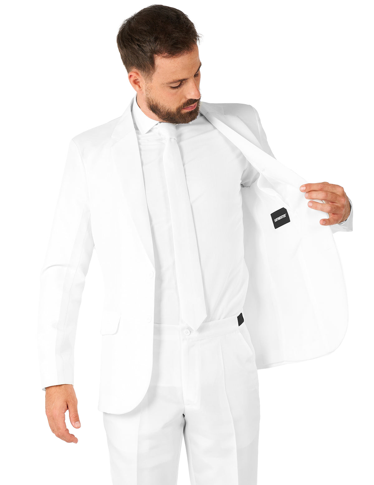 Fato Mr. Solid branco homem Suitmeister­™