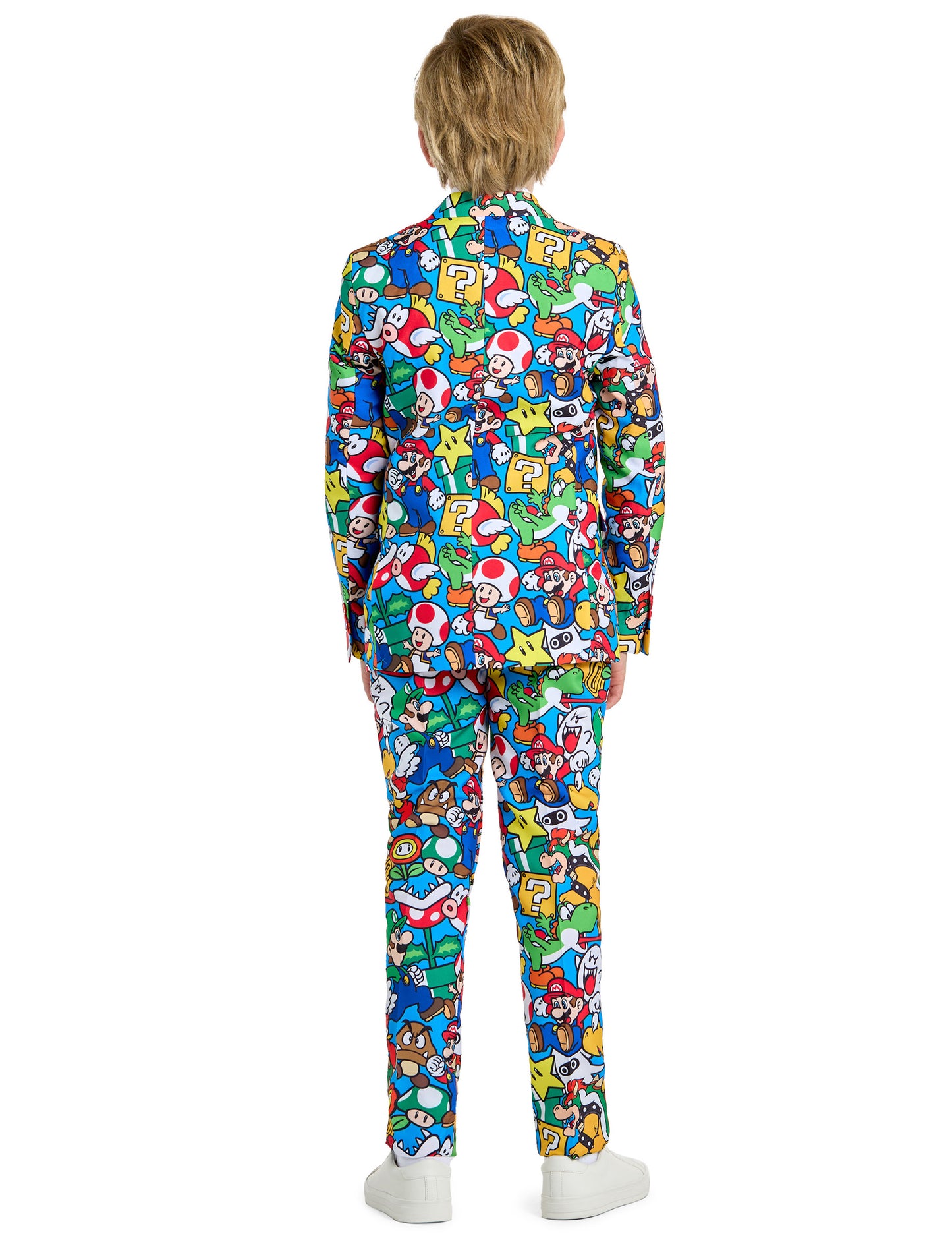 Vue de dos du costume Mr. Super Mario pour adolescent