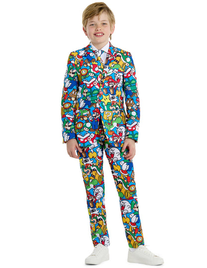 Costume Mr. Super Mario pour adolescent bleu multicolore