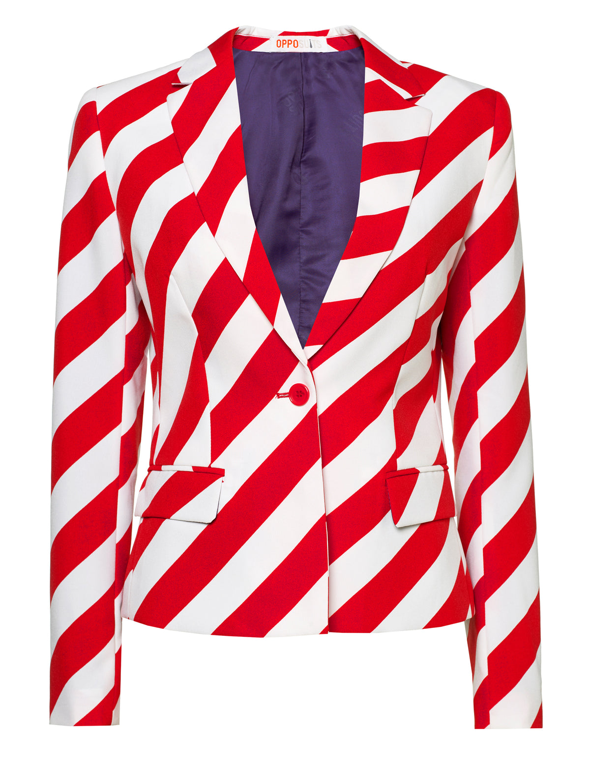 Veste à rayures rouges et blanches du costume Mrs. America Opposuits pour femme