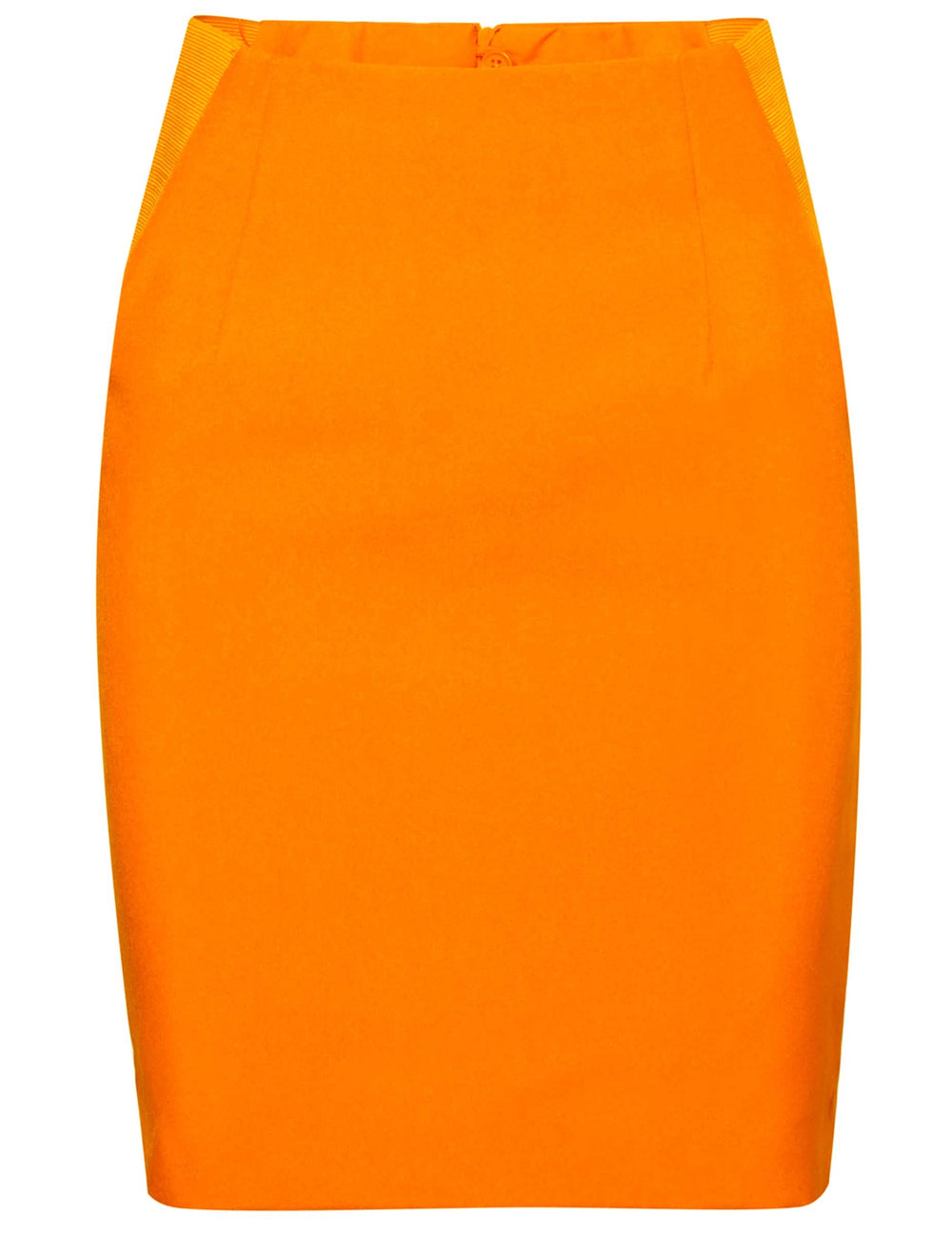 Detalhe da saia do fato Mrs. cor de laranja Opposuits