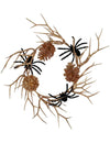 Coroa de aranhas em veludo preto e dourado 23 cm