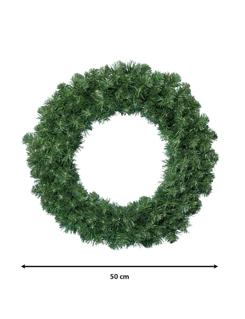 Dimensões da coroa de natal de pinho