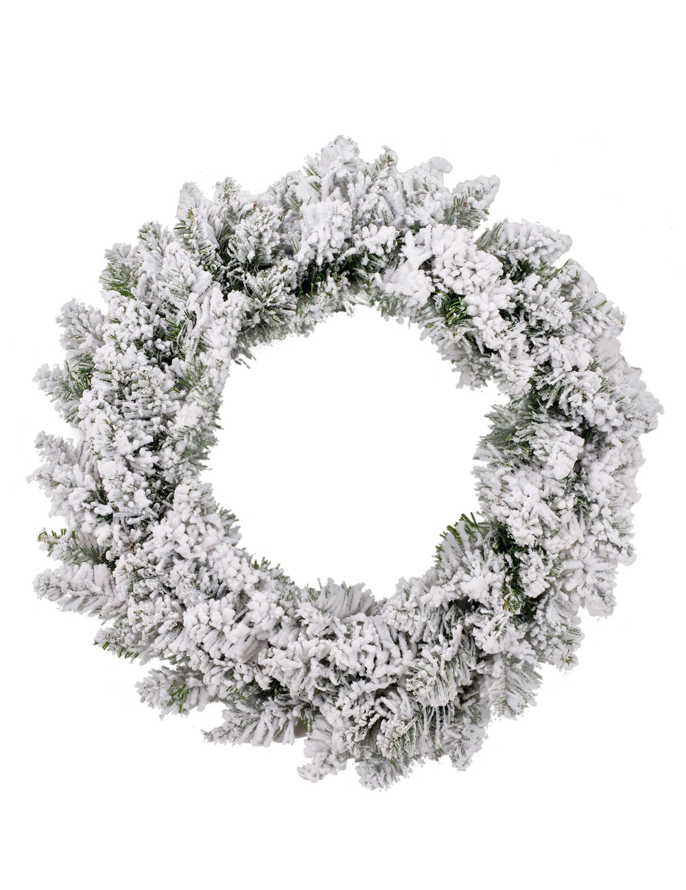 Couronne de sapin enneigée pour Noël blanche et verte